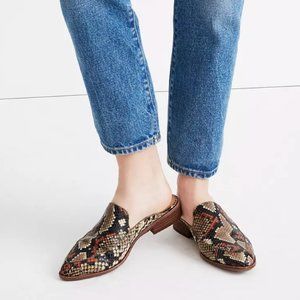 The Frances Loafer Mule in Snake Embossed Leather